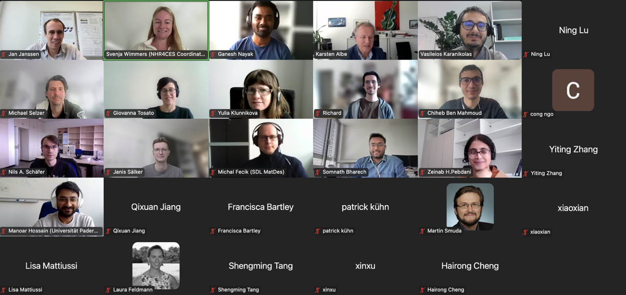Screenshot of participants